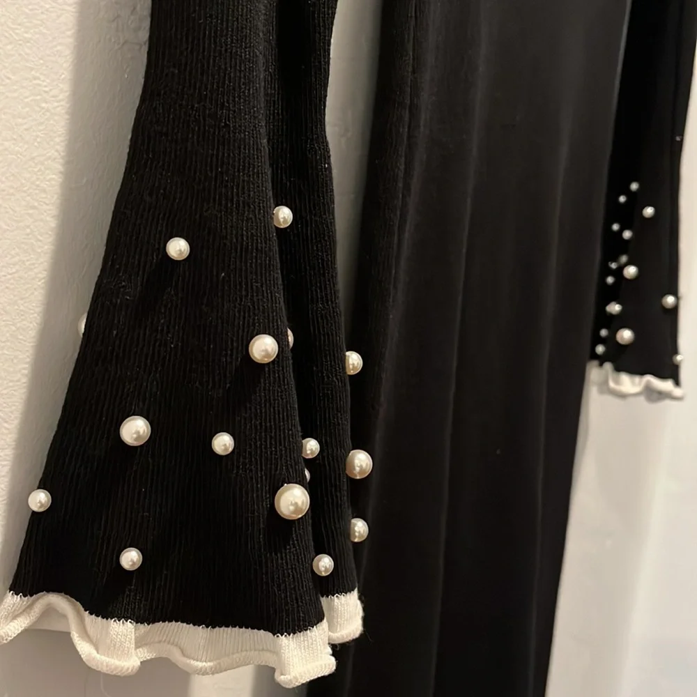 Jean Louis Francois Black Long Sleeve Dress Size S/M - Picture 6 of 13